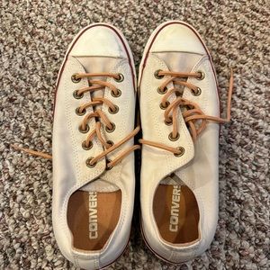Like New White Leather Converse All Star - Size 7M/9W